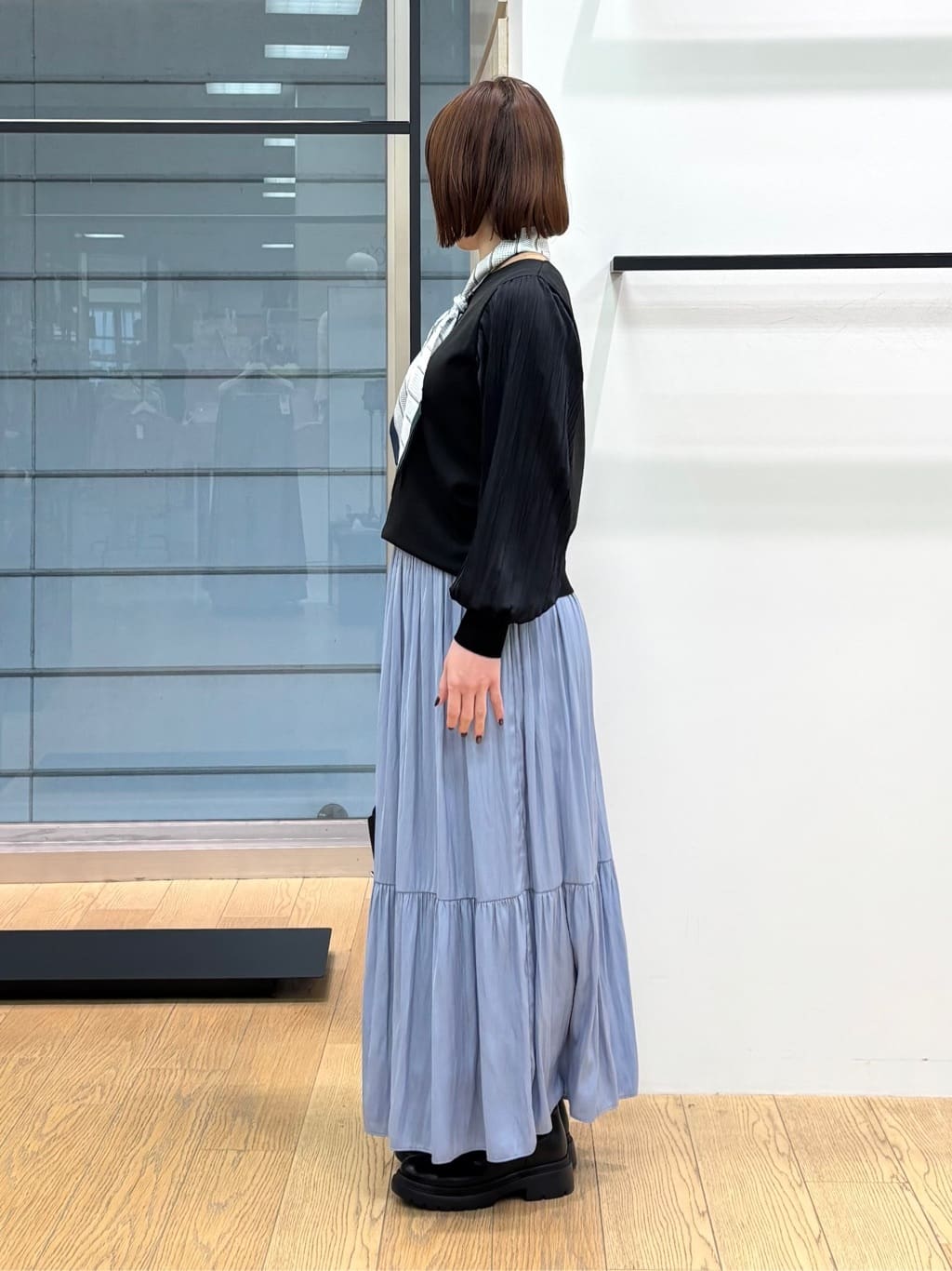 asamiさんの「INDIVI｜【洗える／華やか】袖プリーツニット」を使ったコーディネート