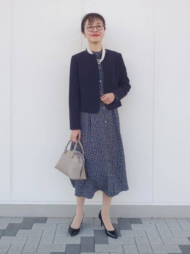 MUTSUKOさんの「UNTITLED｜【洗える/きれいめ】クラシカルツイードワンピース」を使ったコーディネート