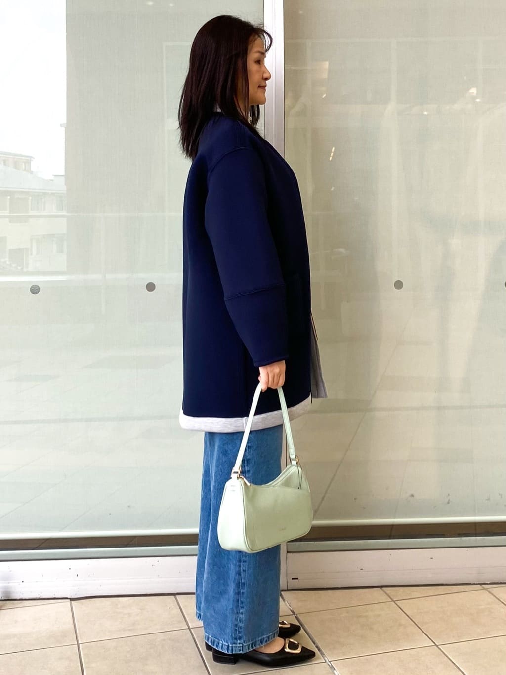 Jeanさんの「OPAQUE.CLIP｜リバーシブル配色ノーカラーコート【洗濯機OK】」を使ったコーディネート