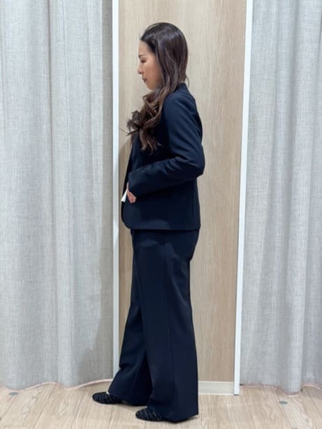 sachiさんの「grove｜【マシンウォッシュ／防シワ/SS-3L】ストレッチノーカラージャケット」を使ったコーディネート