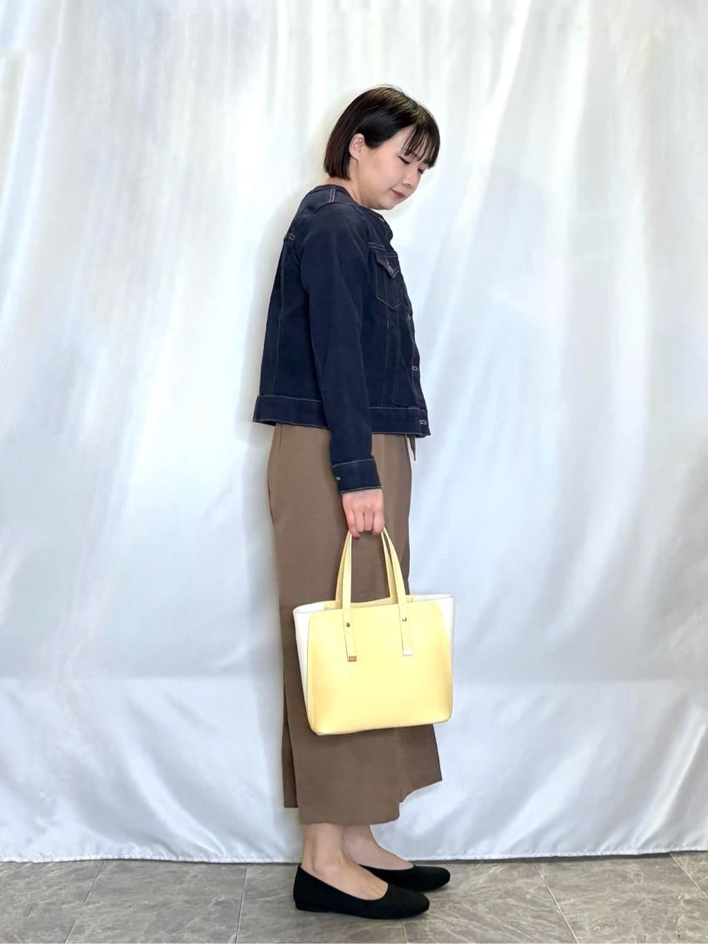 ネリさんの「SHOO･LA･RUE｜【SHOO・LA・RUE DENIM/S-LL/高レビュー】大人のための ノーカラーデニムジャケット」を使ったコーディネート