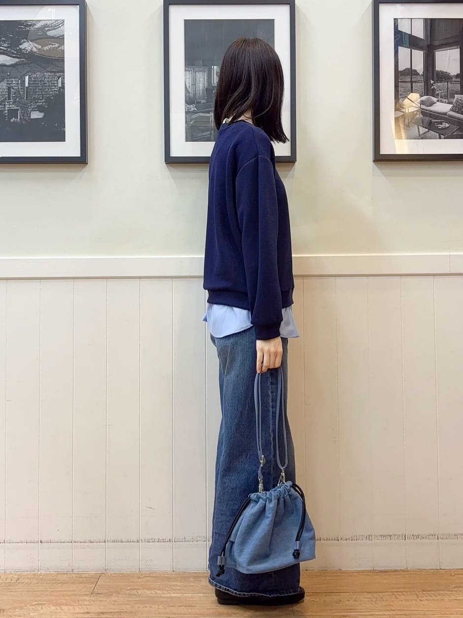 えぬさんの「SHOO･LA･RUE｜【SHOO・LA・RUE DENIM/S-LL】体型カバーにも バギーデニムワイドパンツ」を使ったコーディネート
