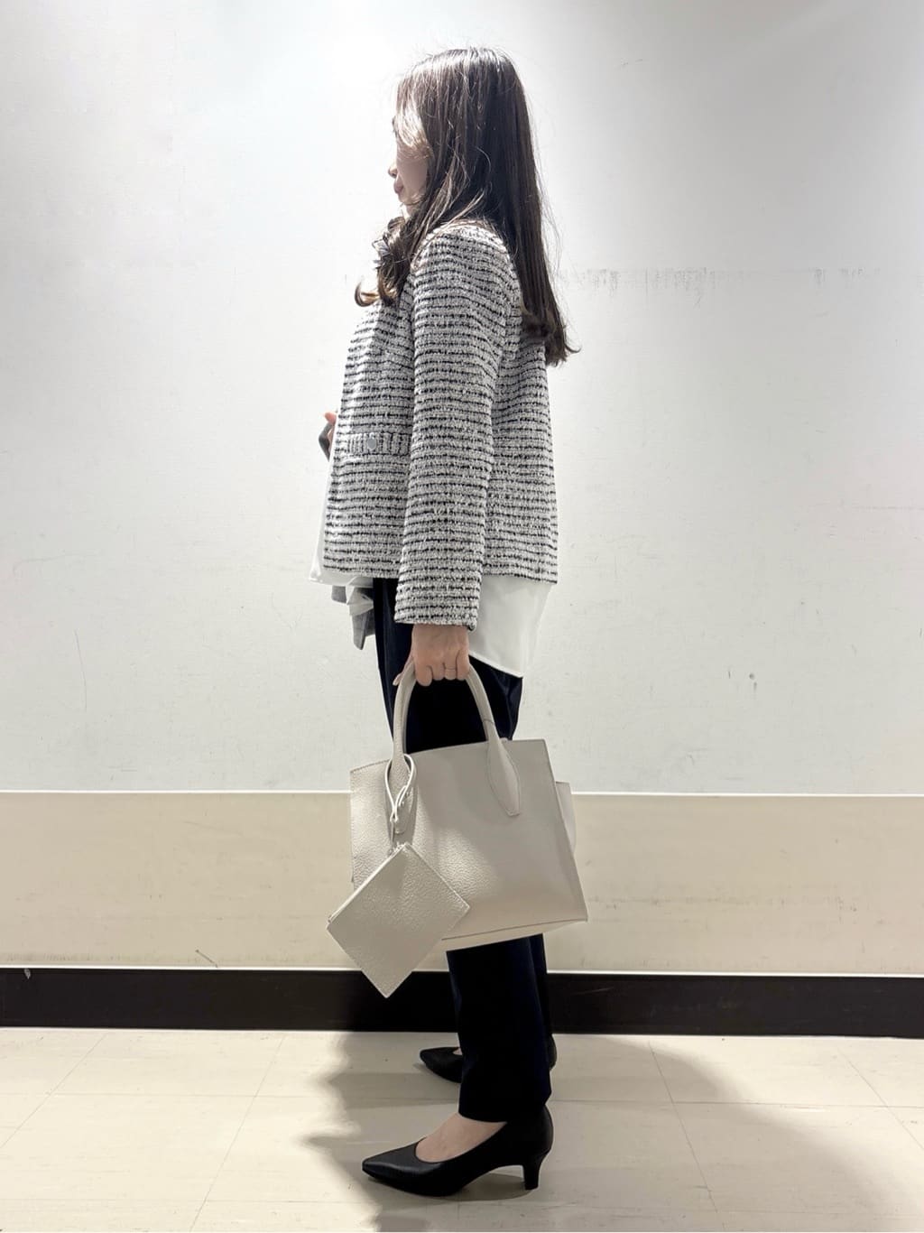 kahoさんの「INDIVI｜【洗える】ジョーゼットボウタイブラウス」を使ったコーディネート