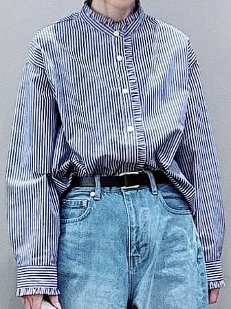 Satoさんの「Dessin｜【洗える】フリルネックブラウス」を使ったコーディネート