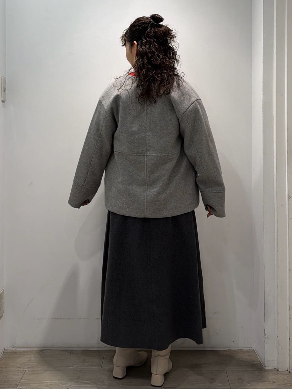 sumicaさんの「OPAQUE.CLIP｜ウールライクメルトンノーカラーコート【洗濯機洗い可】」を使ったコーディネート