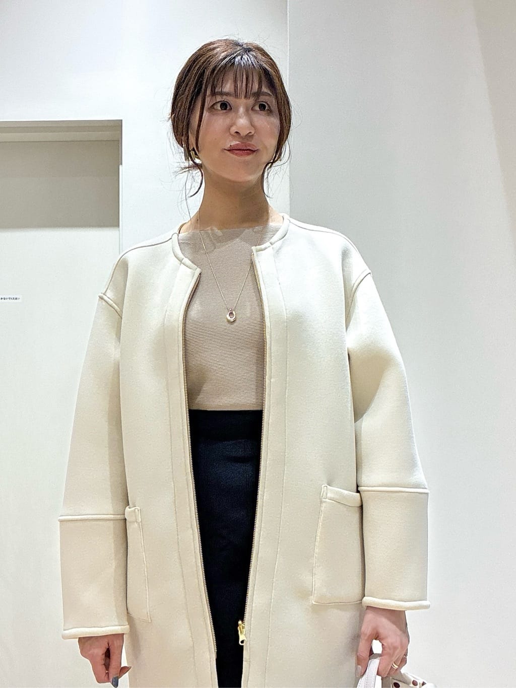 もんちゃんさんの「OPAQUE.CLIP｜リバーシブル配色ノーカラーコート【洗濯機OK】」を使ったコーディネート