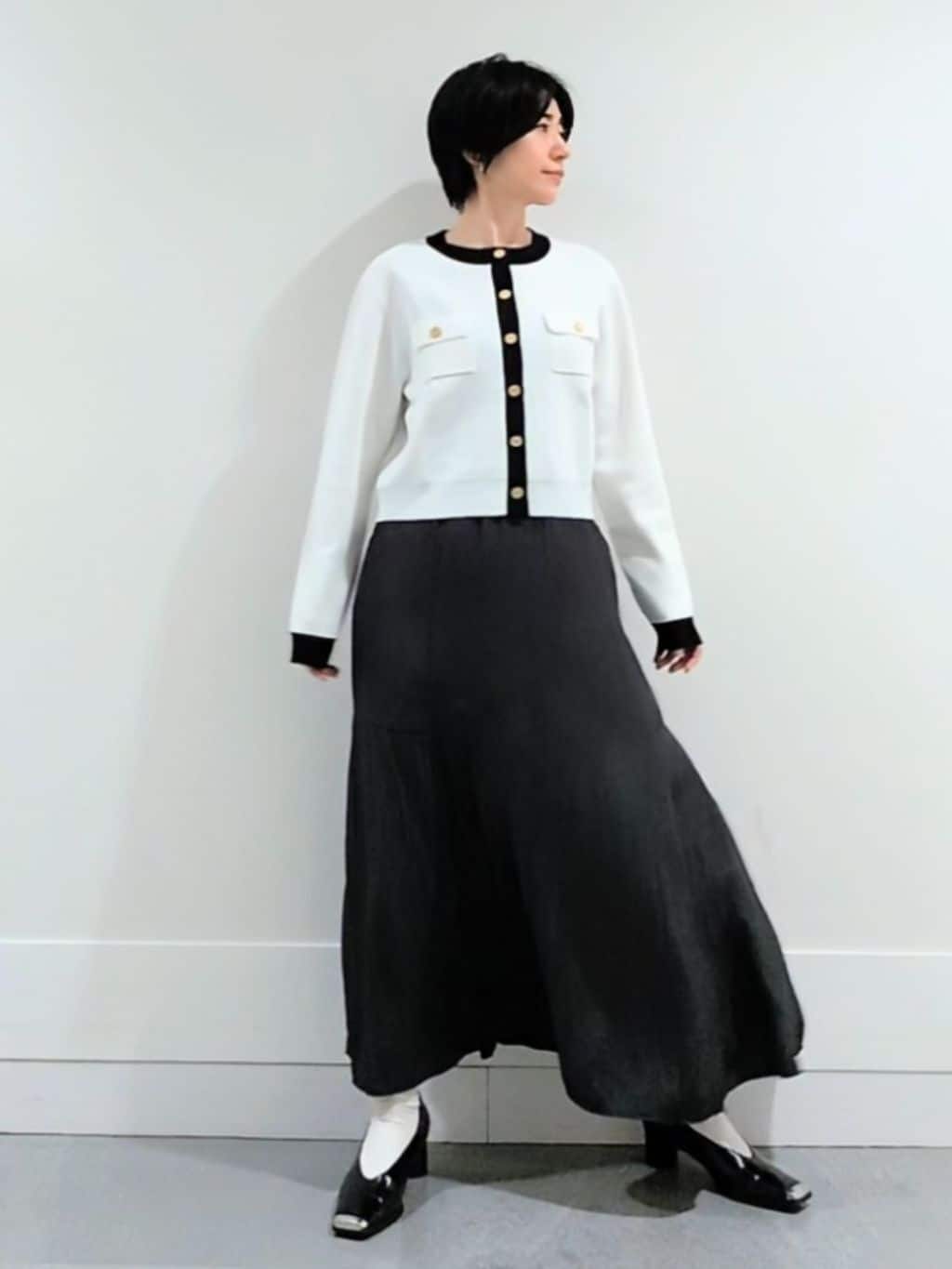 ミズタさんの「UNTITLED｜【洗える/ジャケット風】ミラノリブカーディガン」を使ったコーディネート