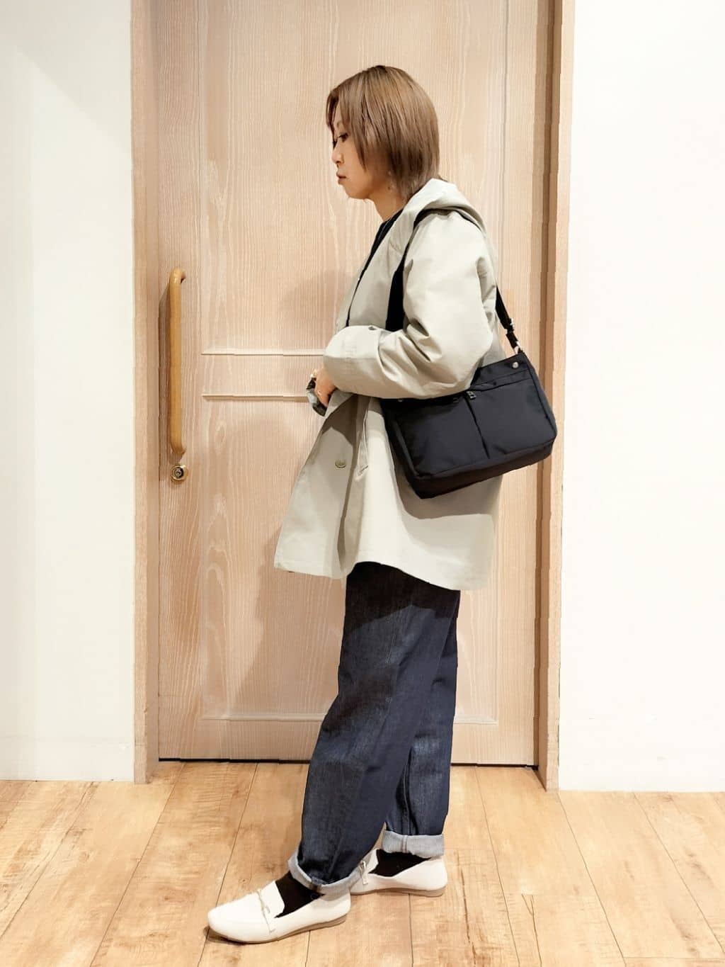 YUKIさんの「SHOO･LA･RUE｜【防花粉/洗濯機可/S-LL】ゆったり着られる 大人のテントフーディージャケット」を使ったコーディネート