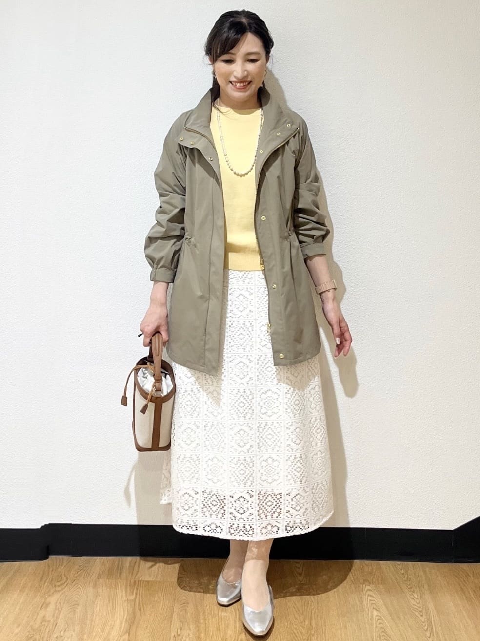 ayaさんの「Reflect｜【撥水】ストレッチタフタミドル丈スタンドカラーコート」を使ったコーディネート