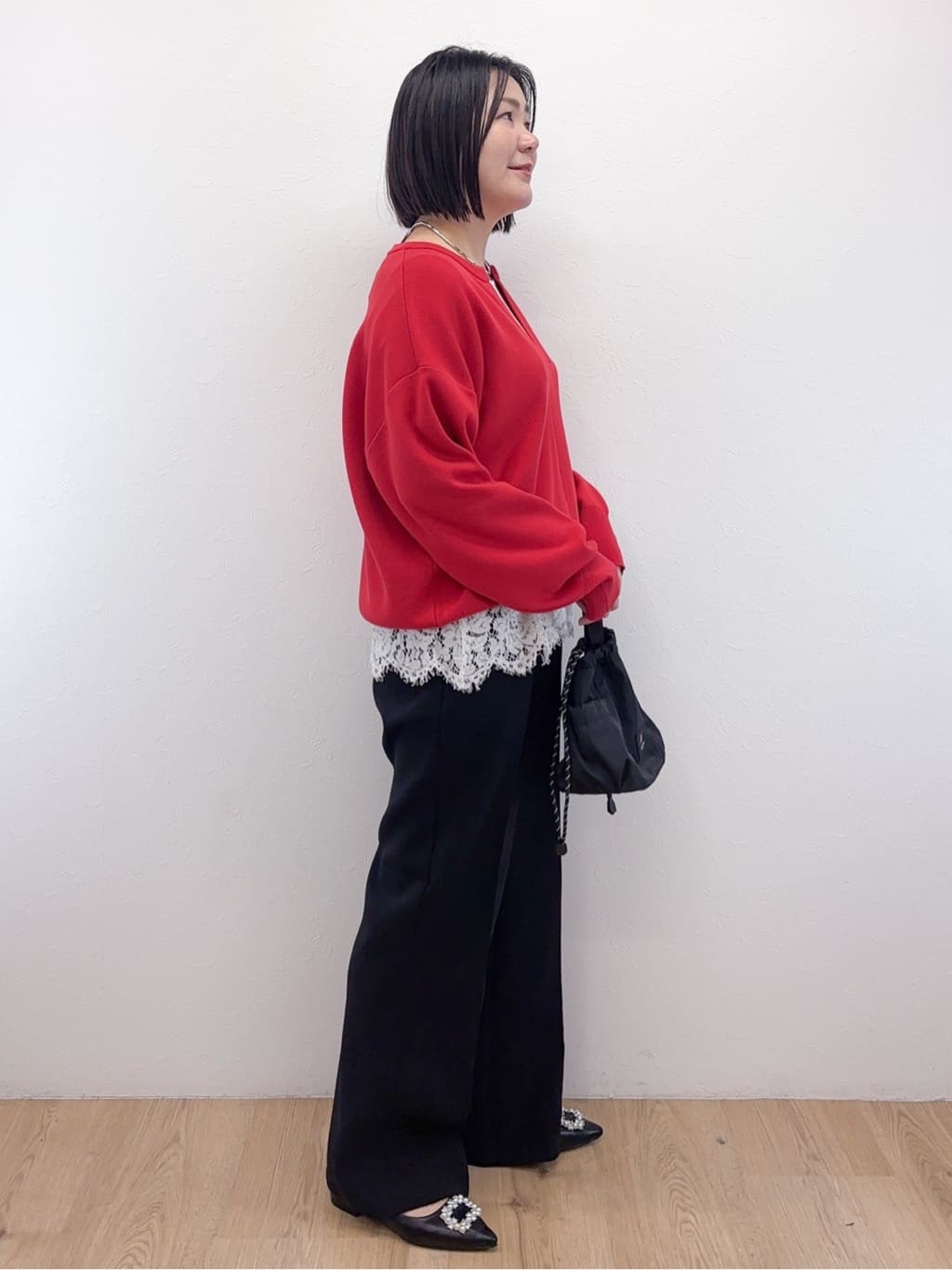 Takeさんの「OPAQUE.CLIP｜キーネックデザインニット【洗濯機OK】」を使ったコーディネート