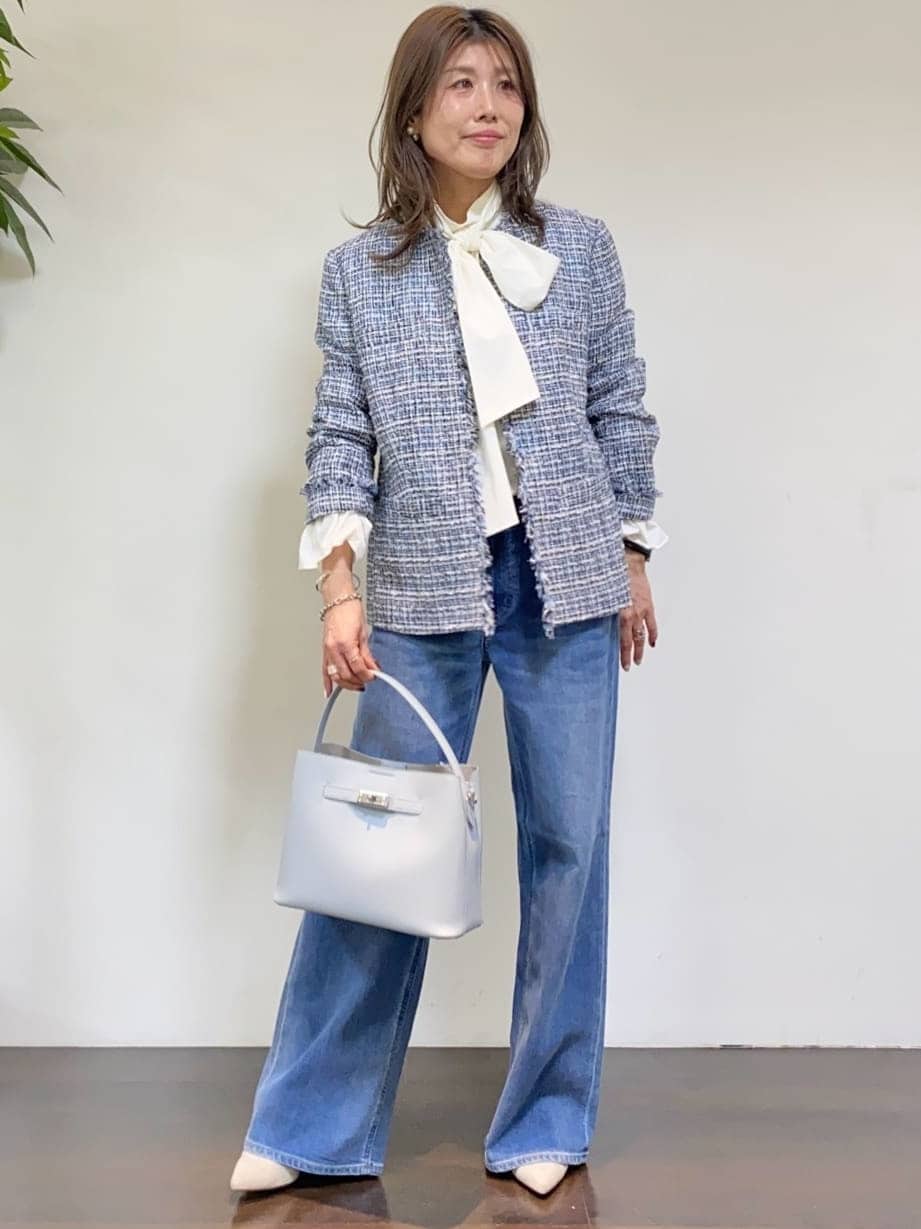 tomoさんの「UNTITLED｜◆【セレモニー/華やか】2WAYボウタイブラウス」を使ったコーディネート