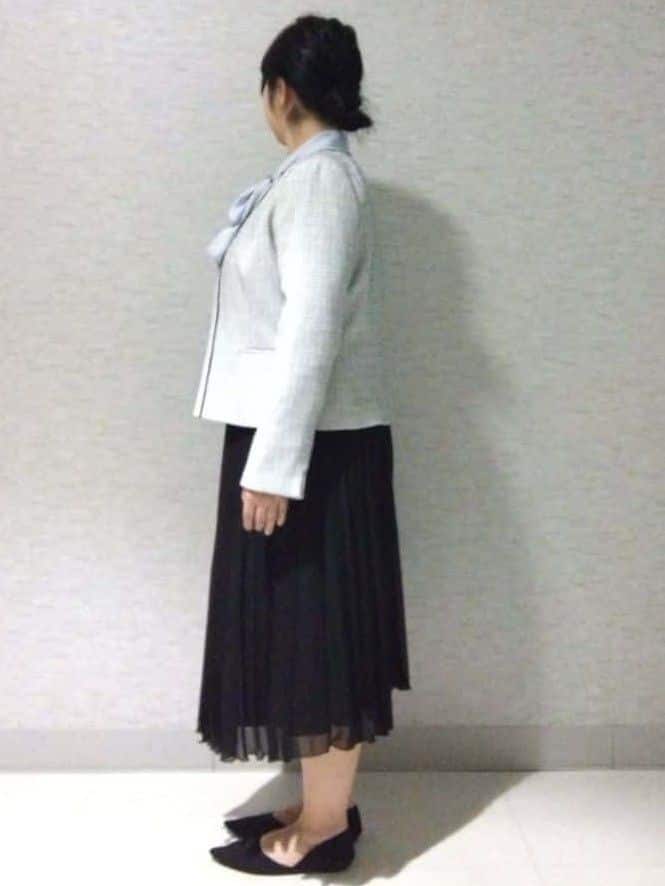 sakoさんの「Reflect｜【SS-4Lサイズ】シフォンジョーゼットプリーツスカート」を使ったコーディネート
