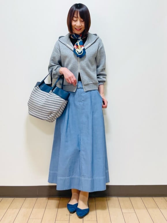 Riiさんの「Reflect｜【インナーにおすすめ◎】クルーネックストレッチリブトップス」を使ったコーディネート
