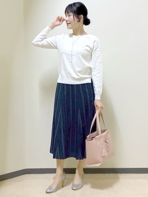  beni_gingerさんの「Reflect｜レースデザインスリーブニットプルオーバー」を使ったコーディネート