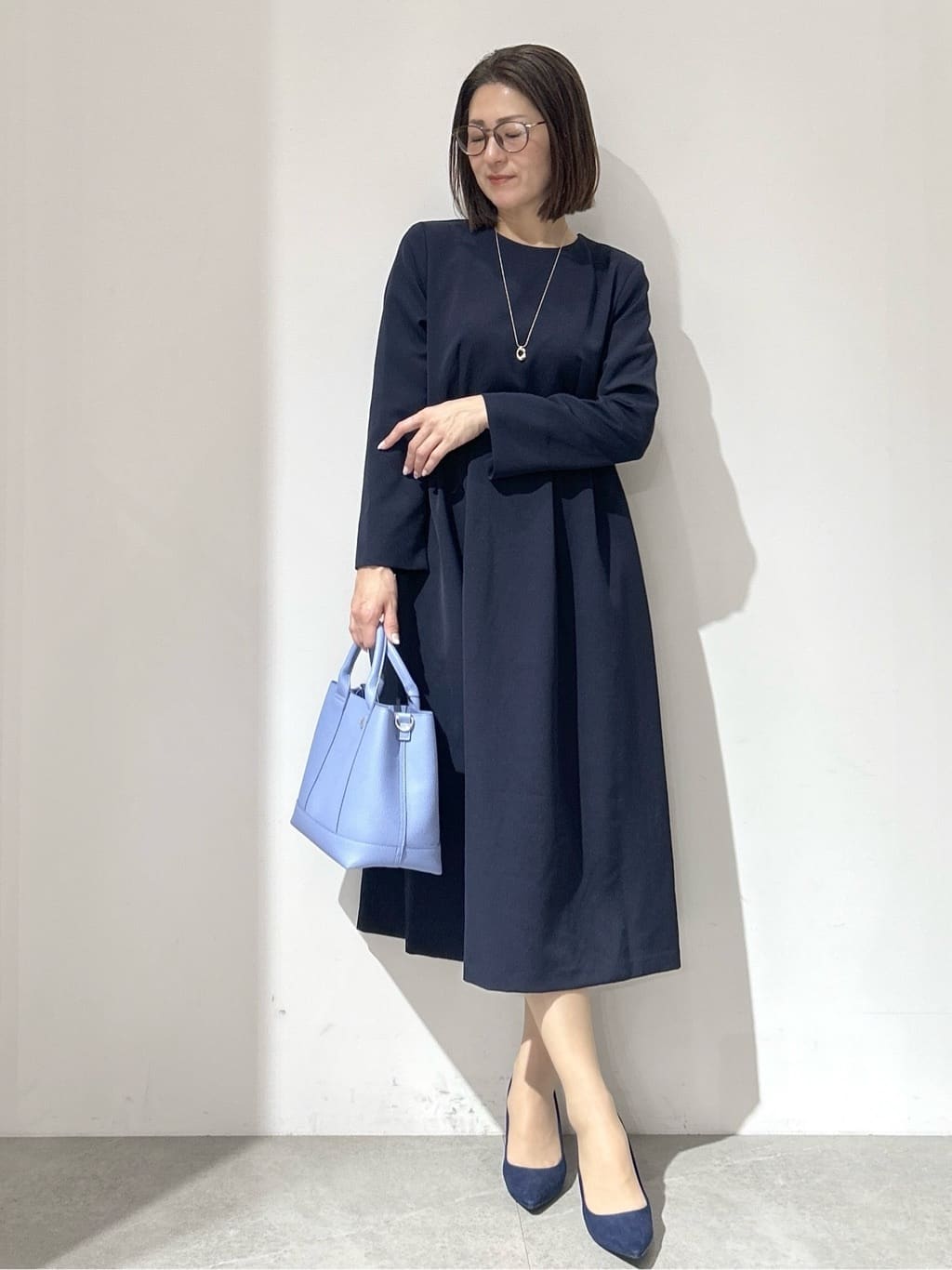 NAKAさんの「OPAQUE.CLIP｜《通勤対応》フィットアンドフレアワンピースダブルクロス【洗濯機OK】」を使ったコーディネート