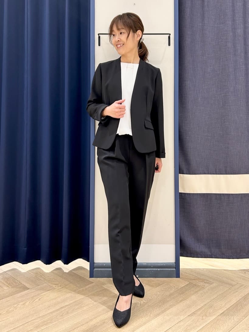 Orikaさんの「grove｜【マシンウォッシュ／防シワ/SS-3L】ストレッチノーカラージャケット」を使ったコーディネート