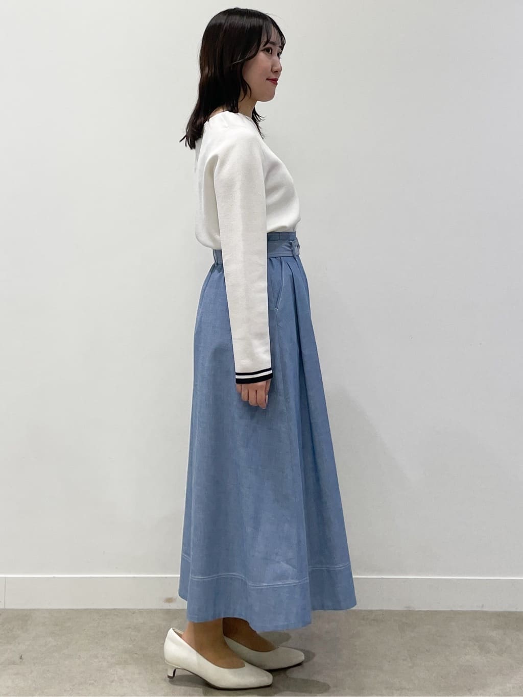 yukariさんの「Reflect｜ダンガリータックフレアスカート」を使ったコーディネート