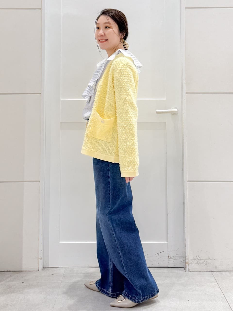 yuka.aさんの「OPAQUE.CLIP｜ワイドストレートデニムパンツ【洗濯機OK】《S～LL》」を使ったコーディネート