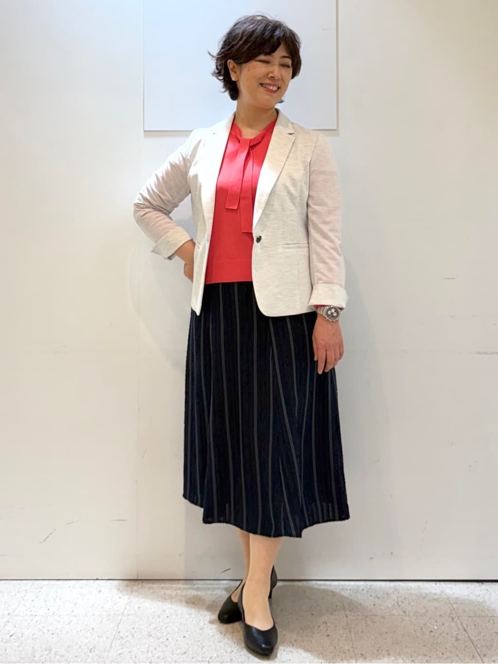 ヤスコさんの「Reflect｜【SS-4Lサイズ／UVカット／接触冷感】匠ジャケット／ベーシックテーラード」を使ったコーディネート