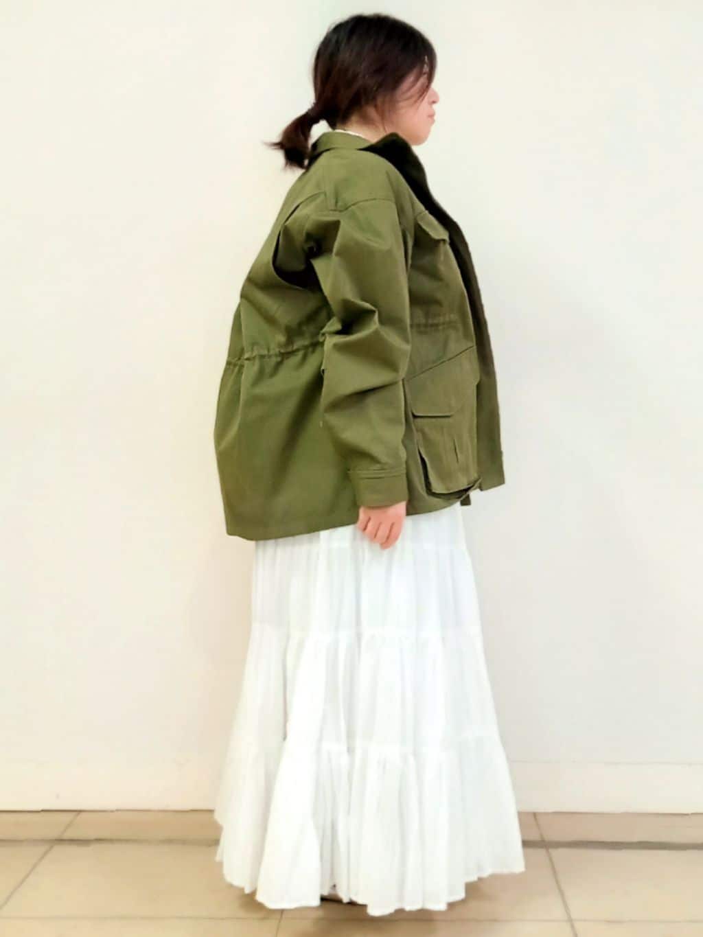 emiさんの「DRESSTERIOR｜【ウォッシャブル】コンパクトコットンミリタリーブルゾン」を使ったコーディネート