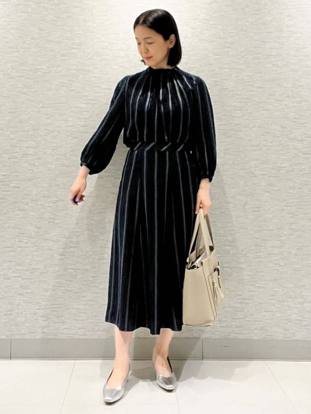 marikoさんの「Reflect｜【セットアップ可】ストライプ柄ジャカードブラウス」を使ったコーディネート