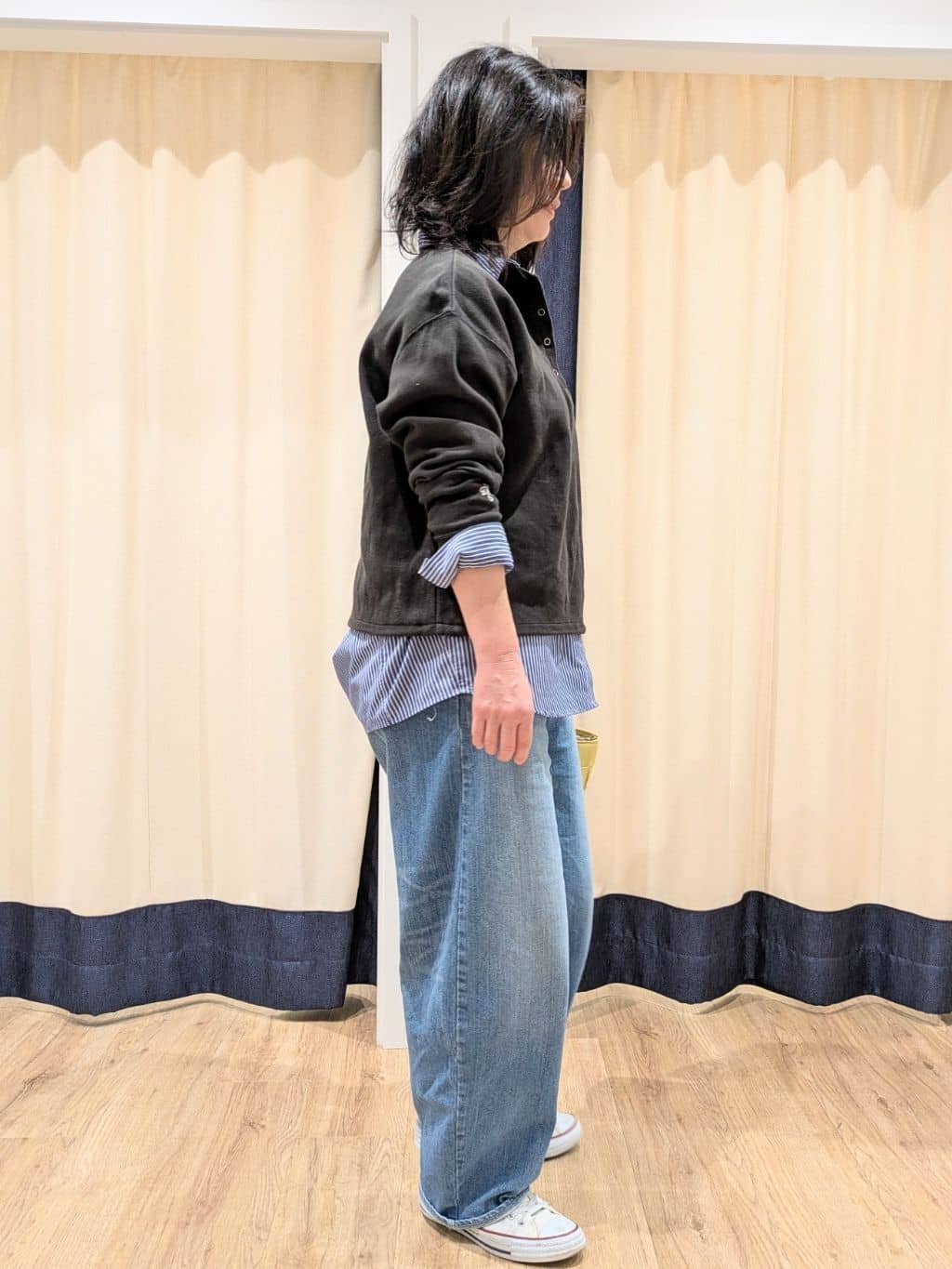 tsutsumiさんの「Dessin｜【前後2WAY/洗える】ドロストリブカットソー」を使ったコーディネート