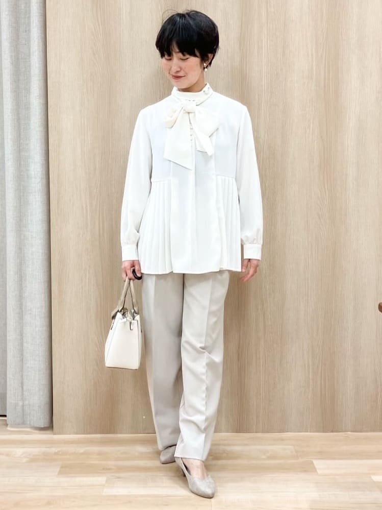 Keiさんの「grove｜【マシンウォッシュ／防シワ/SS-3L】ストレッチワイドパンツ」を使ったコーディネート