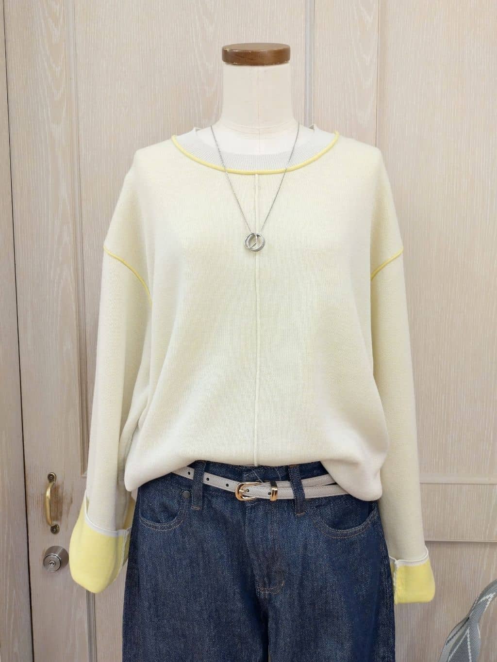 asaさんの「SHOO･LA･RUE｜ダブルフェイス配色ニット」を使ったコーディネート