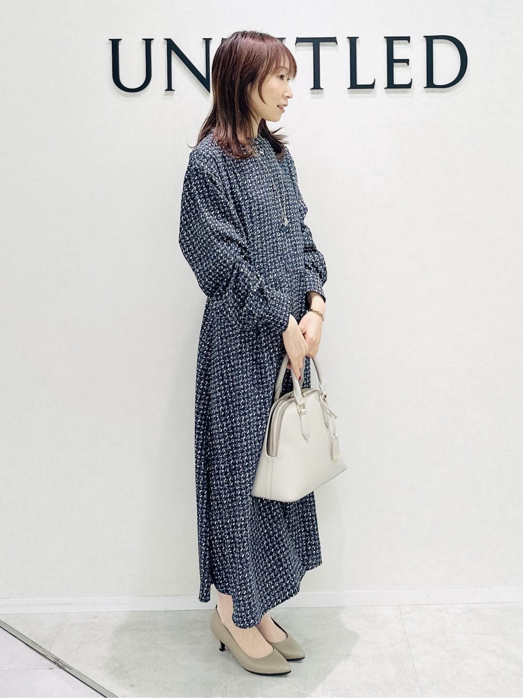 Miwaさんの「UNTITLED｜【洗える/きれいめ】クラシカルツイードワンピース」を使ったコーディネート