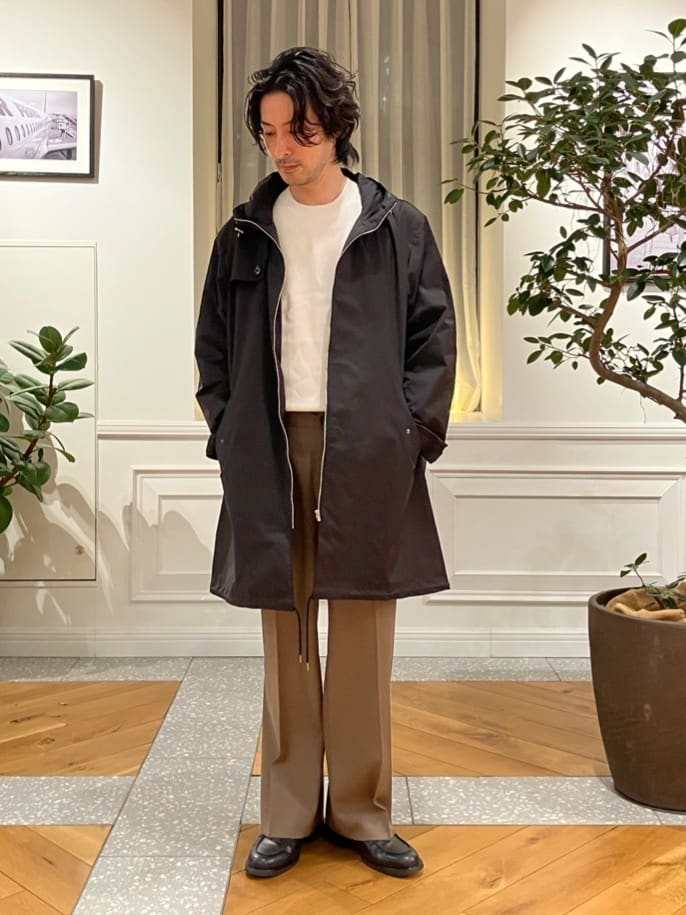 junyaさんの「DRESSTERIOR｜【撥水素材】レインプルーフ フーデッドコート」を使ったコーディネート