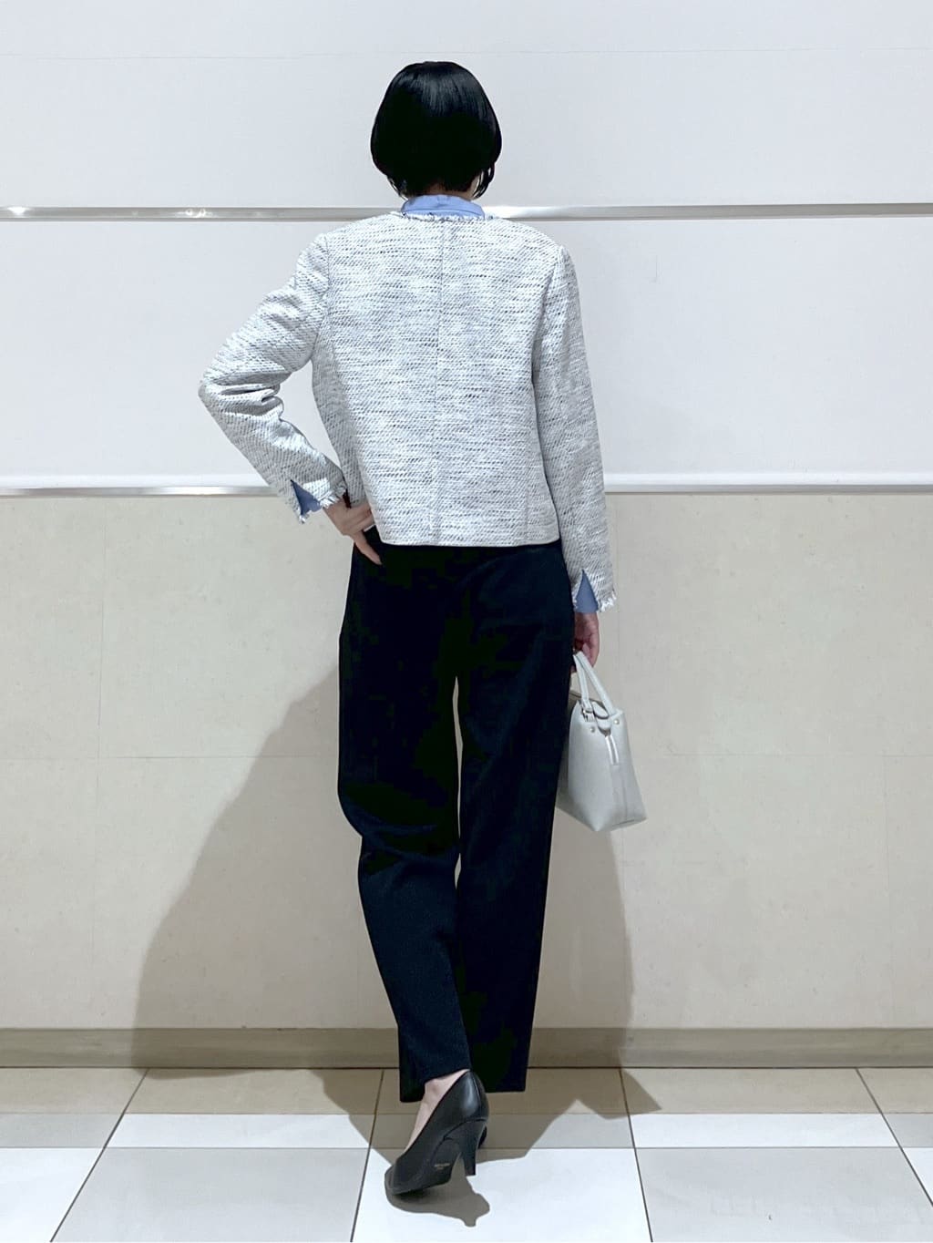 eriko さんの「Dessin｜ツイードクルーネックジャケット」を使ったコーディネート