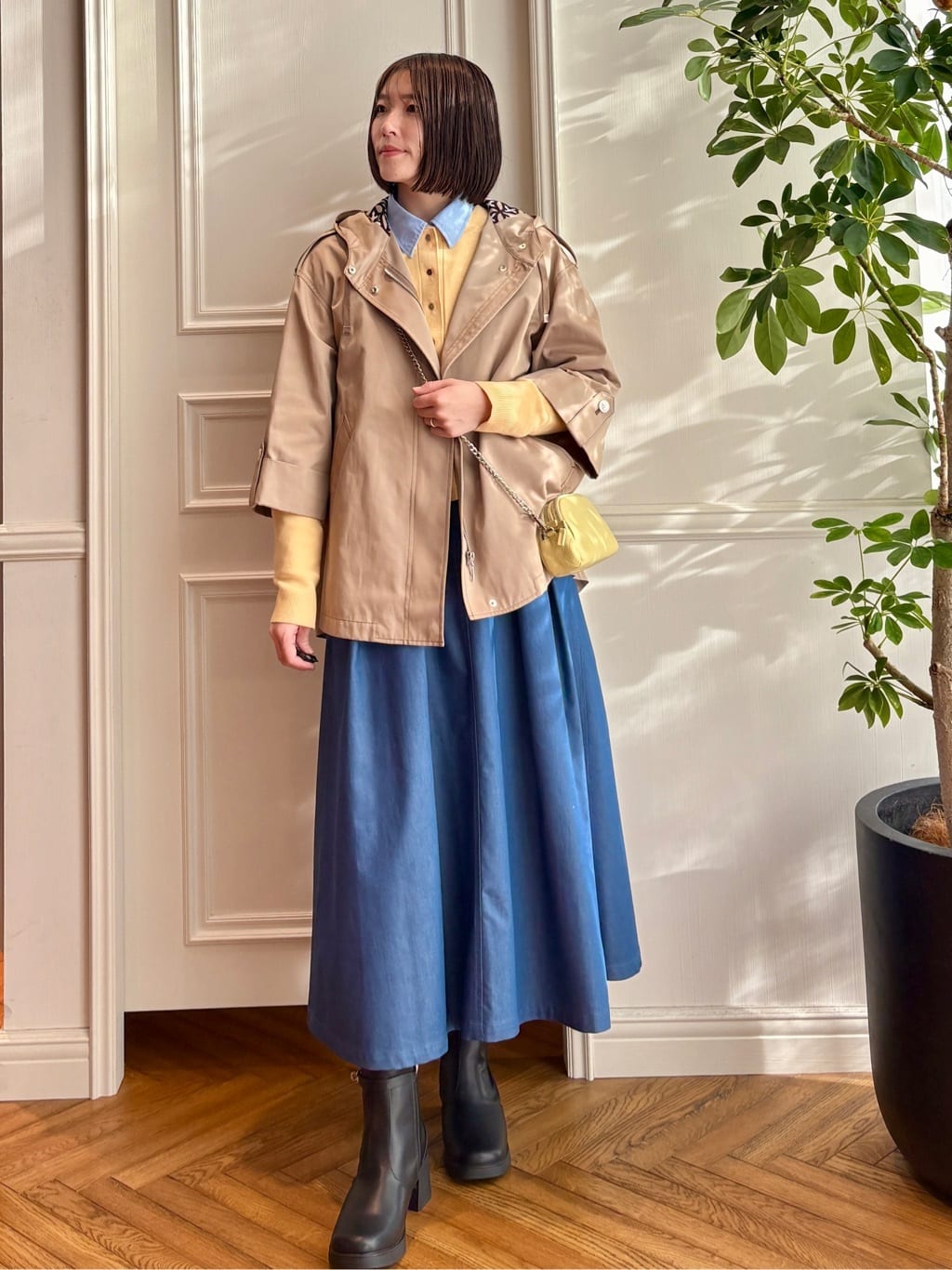 nakaoさんの「DRESSTERIOR｜【接触冷感/吸水速乾】クールタッチ デニムライク タックスカート」を使ったコーディネート