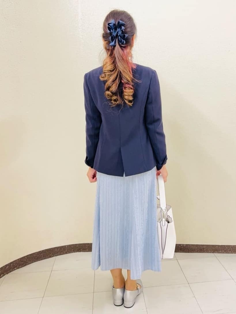 ⭐︎Eimi⭐︎さんの「Reflect｜【セットアップ可】ストライプ柄ジャカードブラウス」を使ったコーディネート