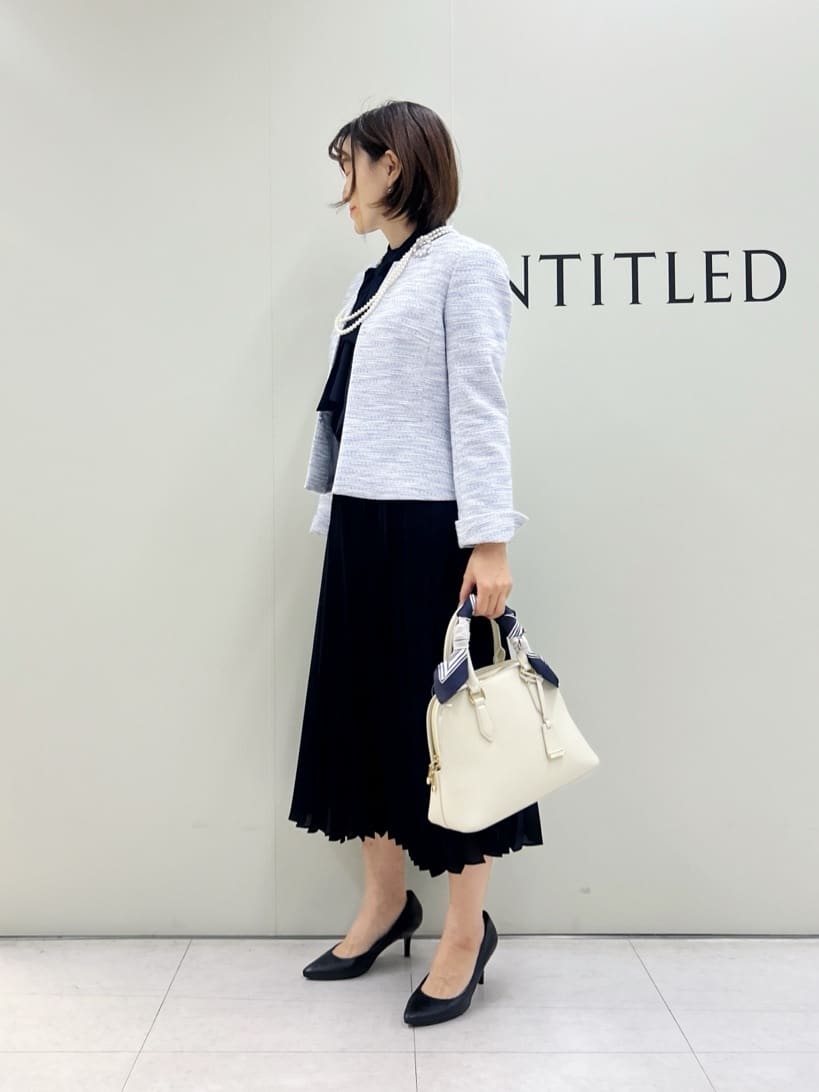 Mikiさんの「UNTITLED｜◆【フォーマル/洗える】ボウタイ プリーツワンピース」を使ったコーディネート