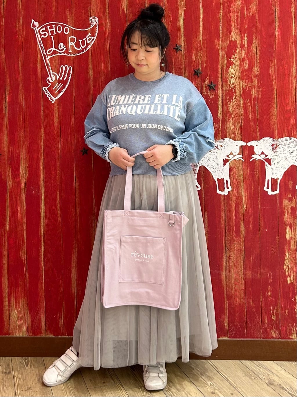みりぽんさんの「SHOO･LA･RUE｜【SHOO・LA・RUE DENIM】羽織るだけでこなれる　オーバーサイズデニムジャケット」を使ったコーディネート