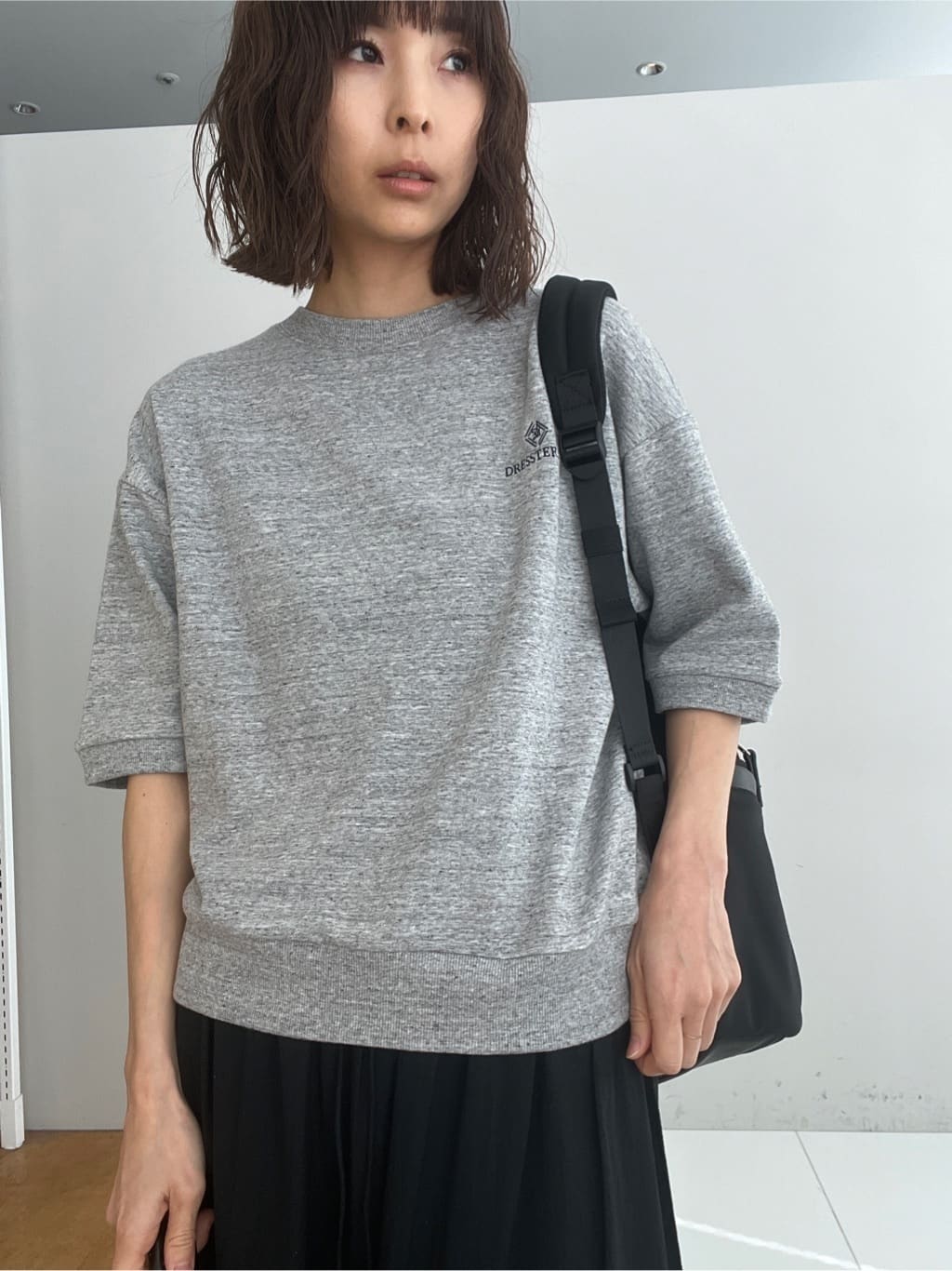 misaさんの「DRESSTERIOR｜【セットアップ可/ウォッシャブル】ストレッチ裏毛ハーフスリーブプルオーバー」を使ったコーディネート
