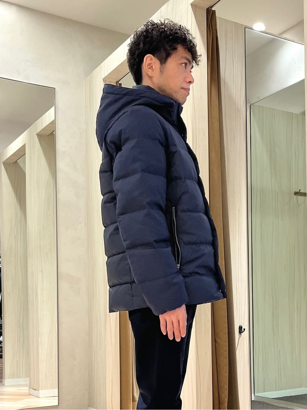 URAさんの「TAKEO KIKUCHI｜カラーコンビ ダウンブルゾン」を使ったコーディネート
