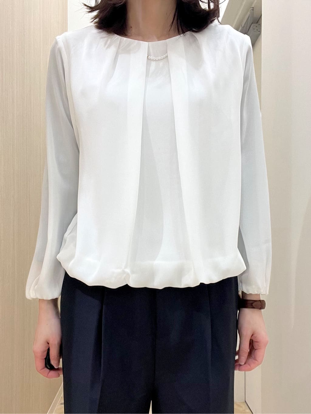 おまつさんの「grove｜【マシンウォッシュ／防シワ/SS-3L】ストレッチワイドパンツ」を使ったコーディネート