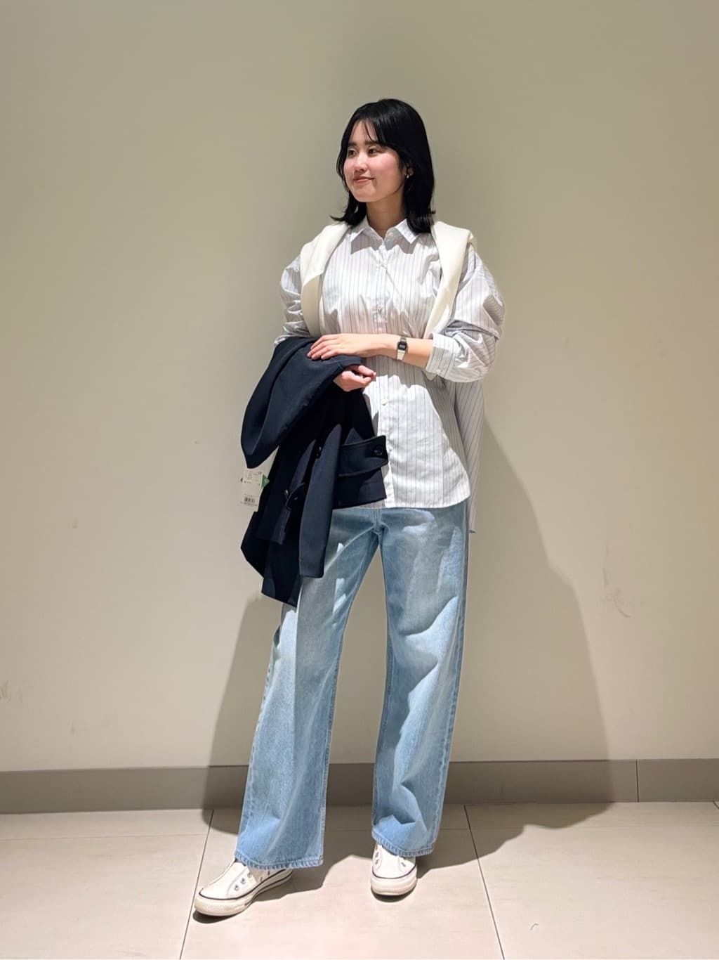 mayuさんの「Dessin｜【洗える】バックボタンオーバーシャツ」を使ったコーディネート
