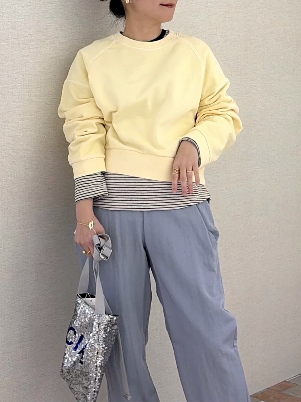 よねさんの「INDIVI｜ボーダーカットソー」を使ったコーディネート