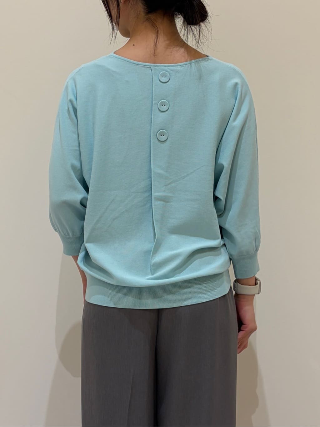 reinaさんの「Dessin｜【洗える】後ろボタンニットプルオーバー七分袖」を使ったコーディネート
