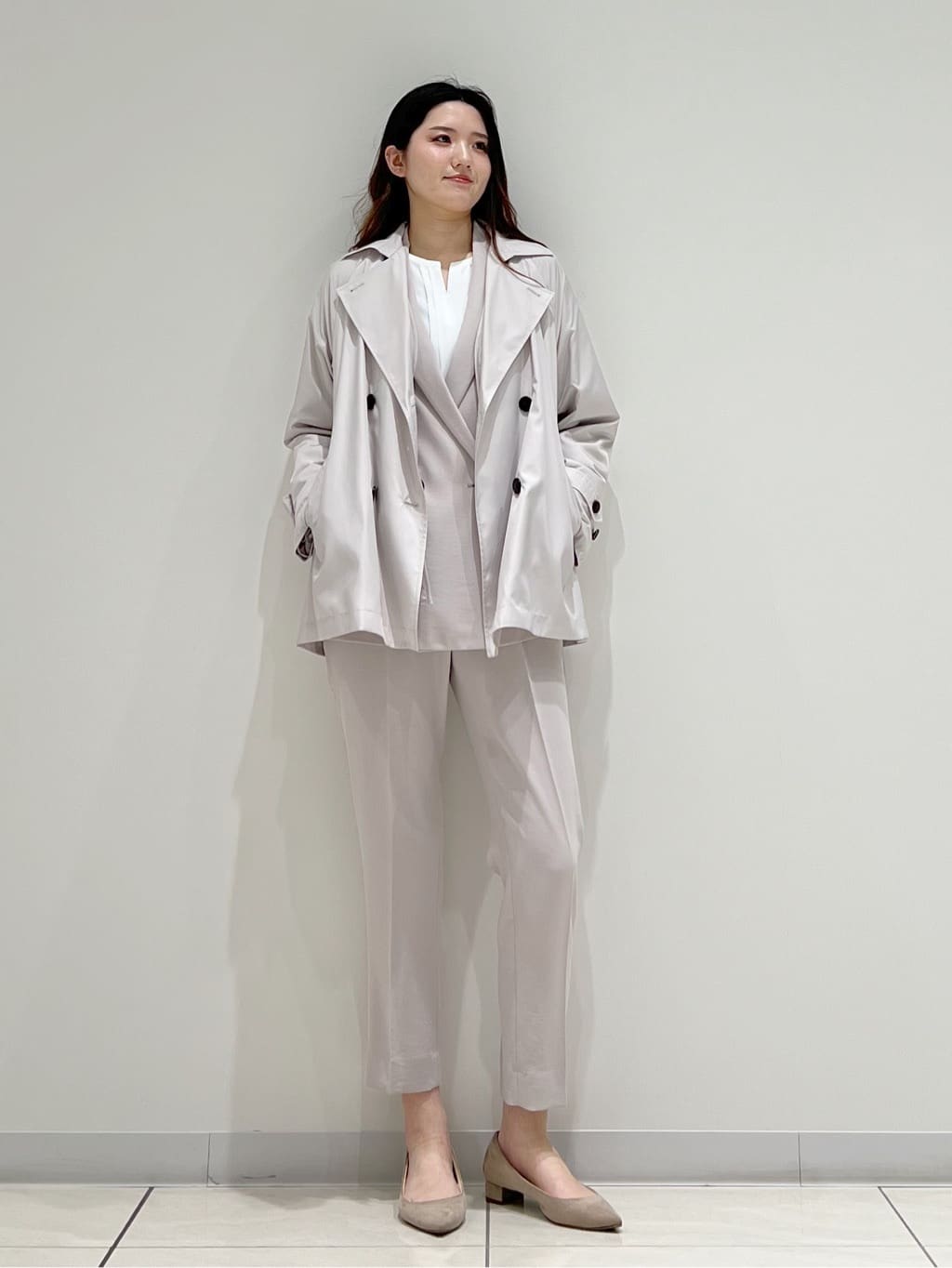 T.Kさんの「INDIVI｜【洗える／透けにくい】ジオメ柄プリントブラウス」を使ったコーディネート
