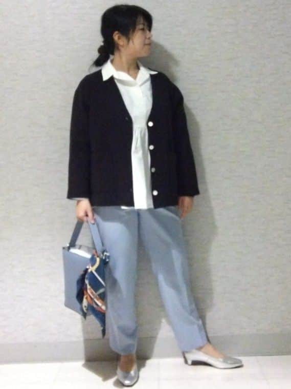 sakoさんの「Reflect｜【着回し力◎】ジャケット風ニットカーディガン」を使ったコーディネート