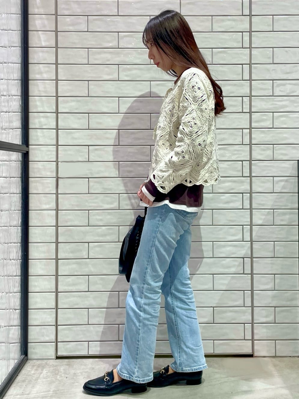 ayakaさんの「OPAQUE.CLIP｜かぎ針風ニットカーディガン【洗濯機OK】」を使ったコーディネート