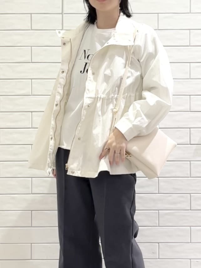 しおりさんの「OPAQUE.CLIP｜撥水スタンドZIPブルゾン【洗濯機OK／UVケア／花粉対応】」を使ったコーディネート