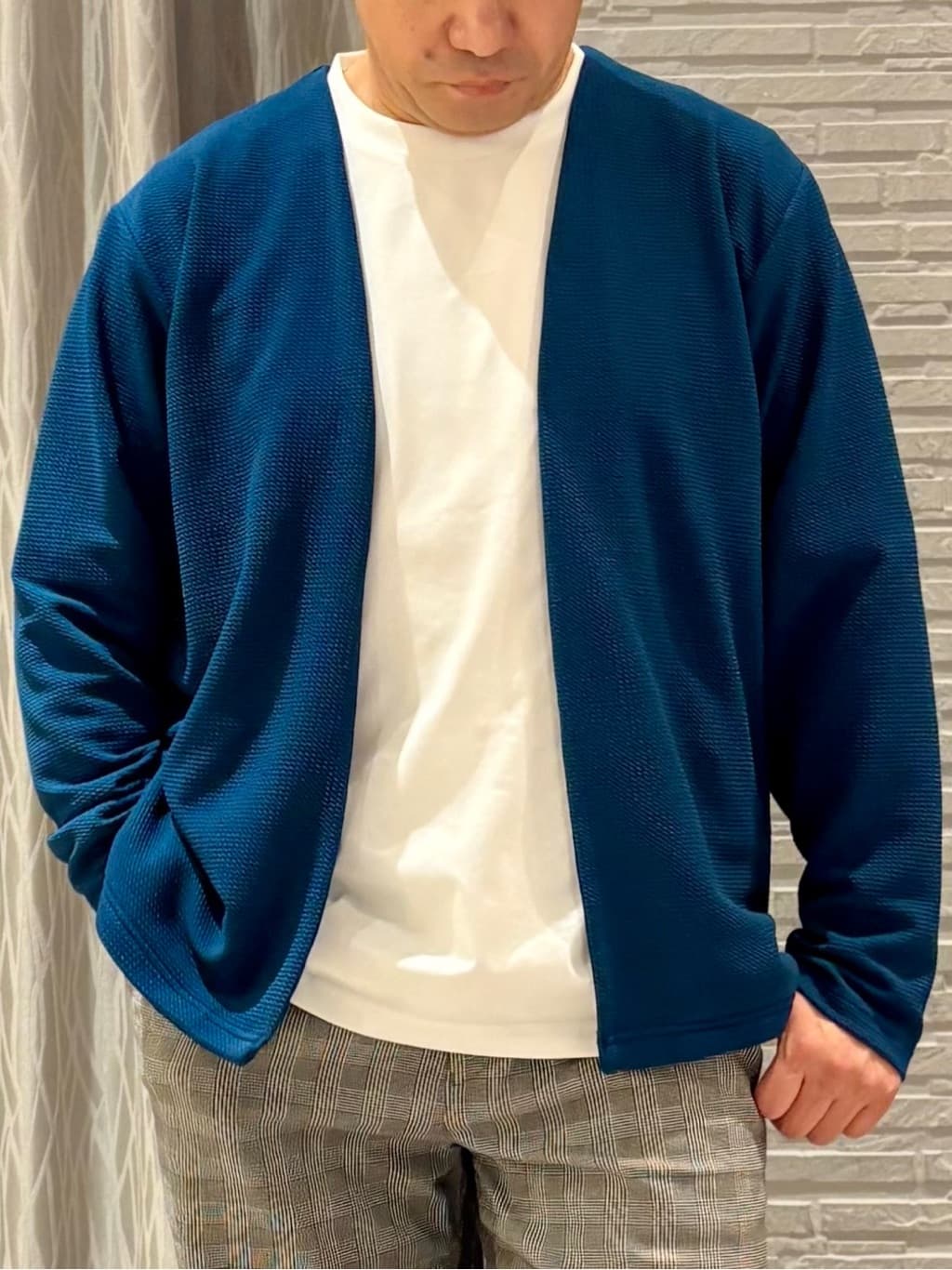Pーyamaさんの「THE SHOP TK｜【2点セット】カーディガン＋半袖Tシャツ 洗濯機OK」を使ったコーディネート