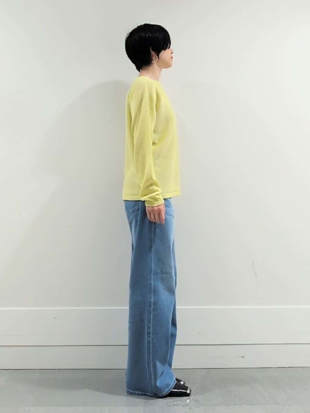 ミズタさんの「UNTITLED｜【古畑星夏さん着用/8色展開/程よい透け感】ドライタッチボートネックニット」を使ったコーディネート