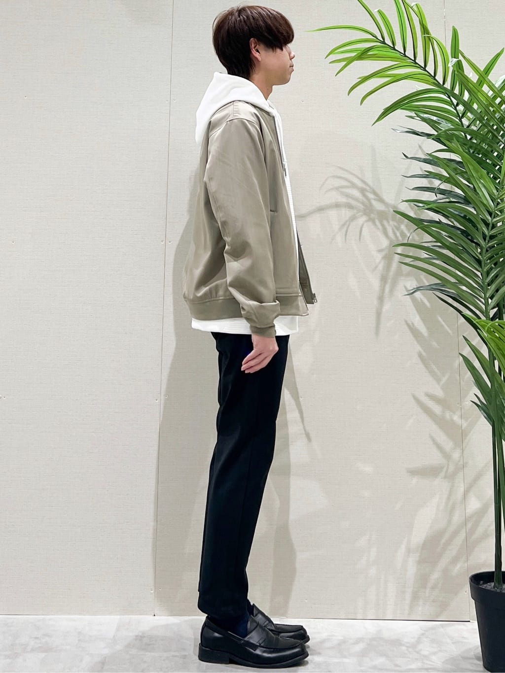 SHI-MAさんの「THE SHOP TK｜FLEX LINE ストレッチリブブルゾン　ストレッチ/防シワ/マシンウォッシャブル/セットアップ可」を使ったコーディネート