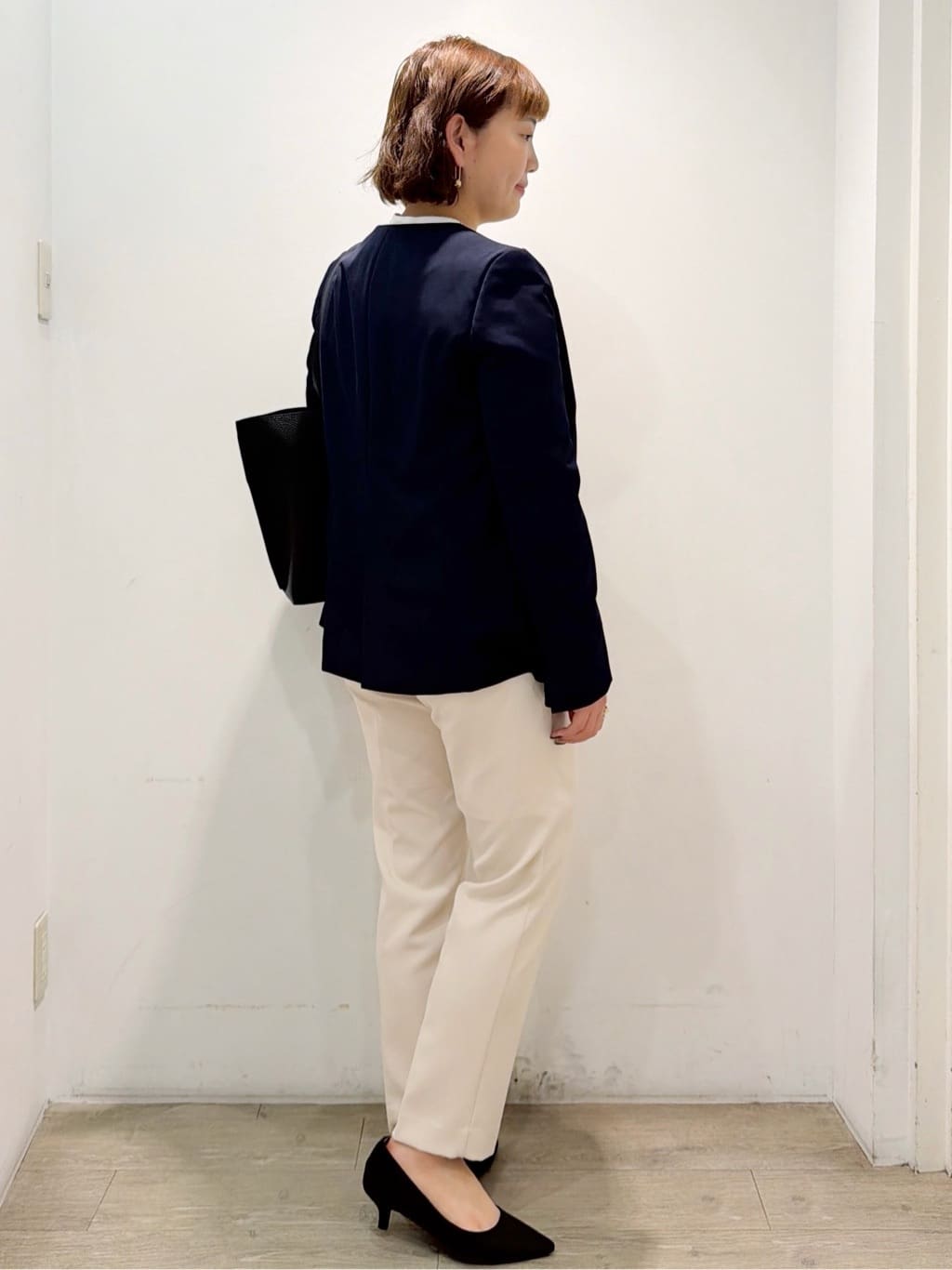 sumicaさんの「OPAQUE.CLIP｜《通勤／セットアップ対応》 Vネックジャケット／ダブルクロス【洗濯機OK】」を使ったコーディネート