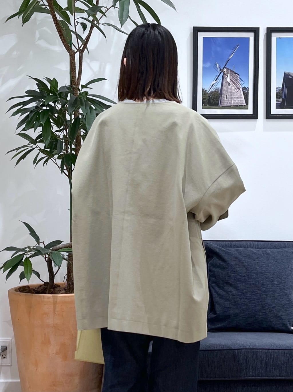 canaさんの「Dessin｜【花粉ガード/撥水加工/洗える】クルーネックスプリングコート」を使ったコーディネート